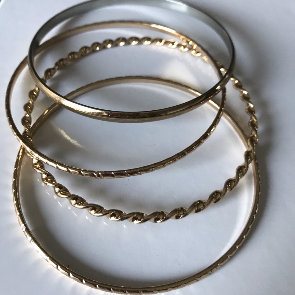Faux gold bangles